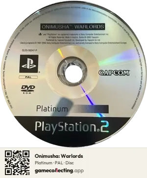 Onimusha: Warlords PlayStation 2, PAL disc