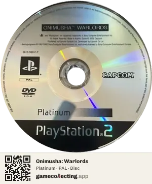 Onimusha: Warlords PlayStation 2, PAL disc