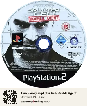 Tom Clancy's Splinter Cell: Double Agent PlayStation 2, PAL disc