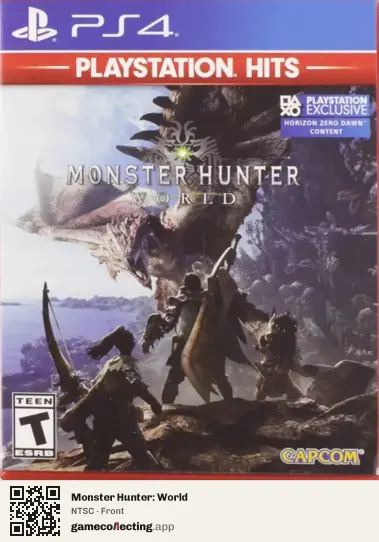 Monster Hunter: World PlayStation 4, NTSC box front