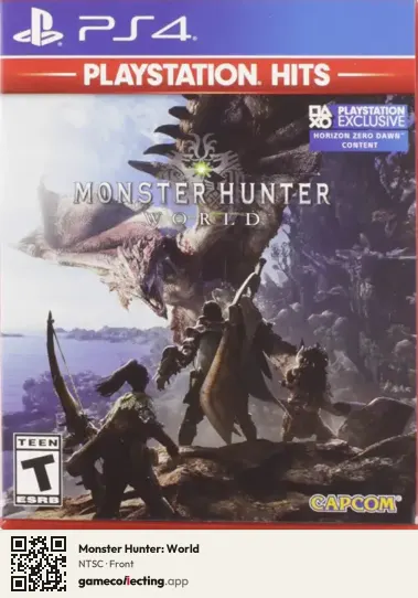 Monster Hunter: World PlayStation 4, NTSC box front