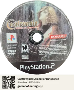 Castlevania: Lament of Innocence PlayStation 2, NTSC disc