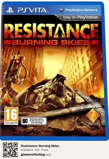 Resistance: Burning Skies PlayStation Vita, PAL box front