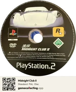 Midnight Club II PlayStation 2, PAL disc