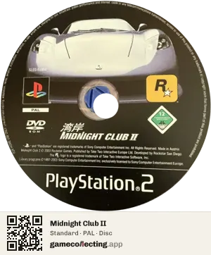 Midnight Club II PlayStation 2, PAL disc