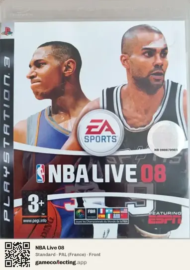 NBA Live 08 PlayStation 3, France box front