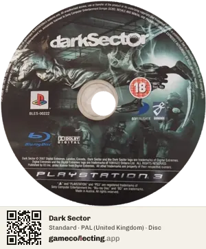 Dark Sector PlayStation 3, PAL disc