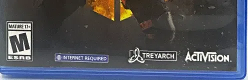 Call of Duty: Black Ops 4, the ESRB box on its front