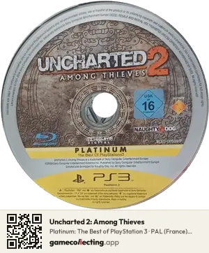 Uncharted 2: Among Thieves PlayStation 3, PAL disc