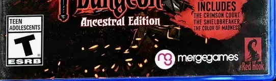 Darkest Dungeon, the ESRB box on its front