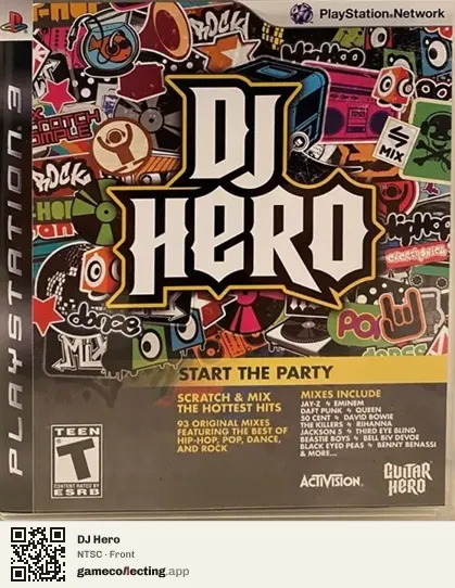 DJ Hero PlayStation 3, NTSC box front