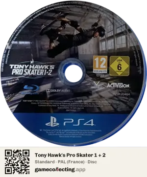 Tony Hawk's Pro Skater 1 + 2 PlayStation 4, PAL disc