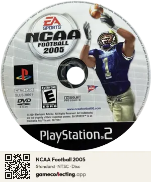NCAA Football 2005 PlayStation 2, NTSC disc