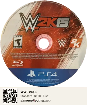 WWE 2K15 PlayStation 4, NTSC disc