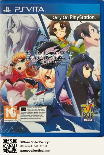 XBlaze Code: Embryo PlayStation Vita, PAL box front
