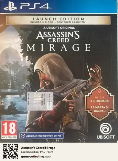 Assassin's Creed Mirage PlayStation 4, PAL box front