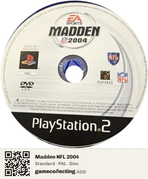 Madden NFL 2004 PlayStation 2, PAL disc