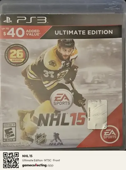 NHL 15 PlayStation 3, NTSC box front