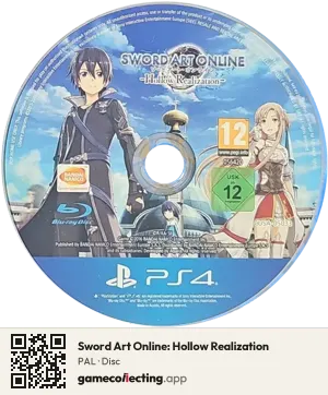 Sword Art Online: Hollow Realization PlayStation 4, PAL disc