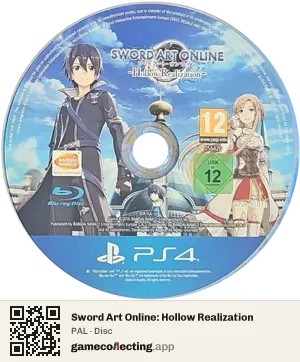 Sword Art Online: Hollow Realization PlayStation 4, PAL disc