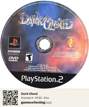 Dark Cloud PlayStation 2, NTSC disc