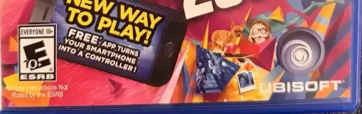 Just Dance 2016, the ESRB box on its front
