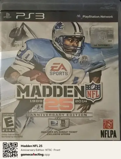 Madden NFL 25 PlayStation 3, NTSC box front
