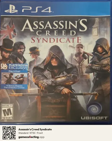 Assassin's Creed Syndicate PlayStation 4, NTSC box front