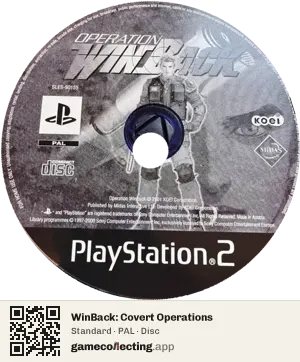 WinBack: Covert Operations PlayStation 2, PAL disc