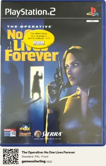 The Operative: No One Lives Forever PlayStation 2, PAL box front