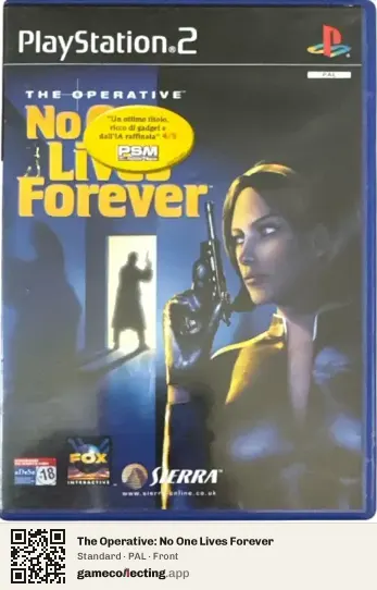 The Operative: No One Lives Forever PlayStation 2, PAL box front