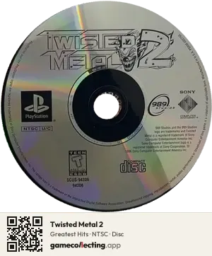 Twisted Metal 2 PlayStation, NTSC disc