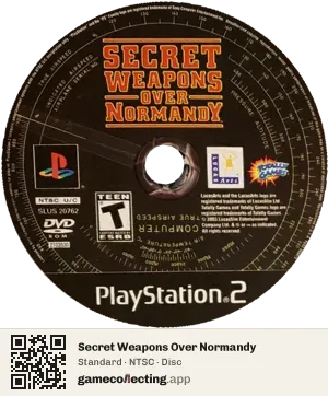 Secret Weapons Over Normandy PlayStation 2, NTSC disc