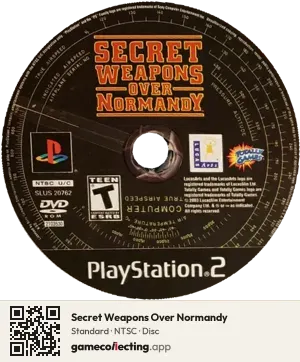 Secret Weapons Over Normandy PlayStation 2, NTSC disc