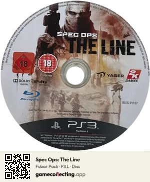 Spec Ops: The Line PlayStation 3, PAL disc