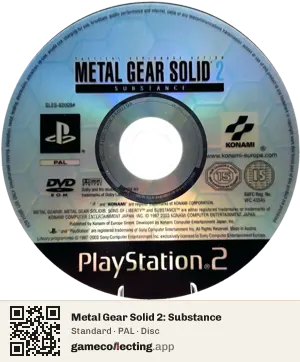 Metal Gear Solid 2: Substance PlayStation 2, PAL disc