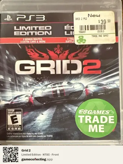 Grid 2 PlayStation 3, NTSC box front