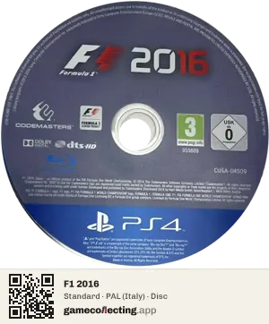 F1 2016 PlayStation 4, PAL disc