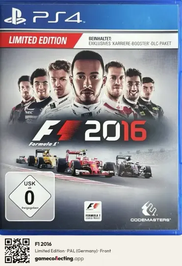 F1 2016 PlayStation 4, Germany box front
