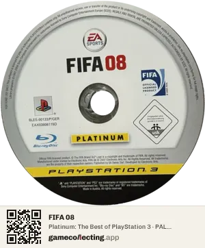 FIFA 08 PlayStation 3, PAL disc