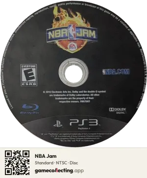 NBA Jam PlayStation 3, NTSC disc