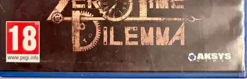 Zero Time Dilemma, the PEGI square on its front