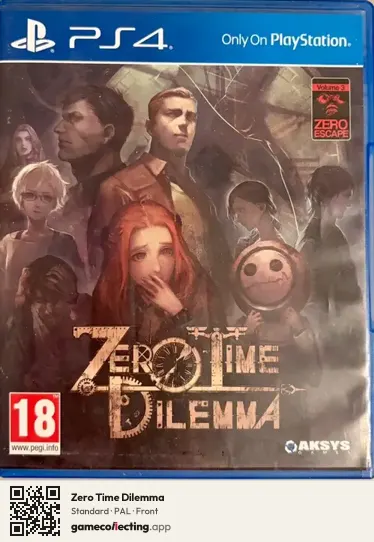 Zero Time Dilemma PlayStation 4, PAL box front