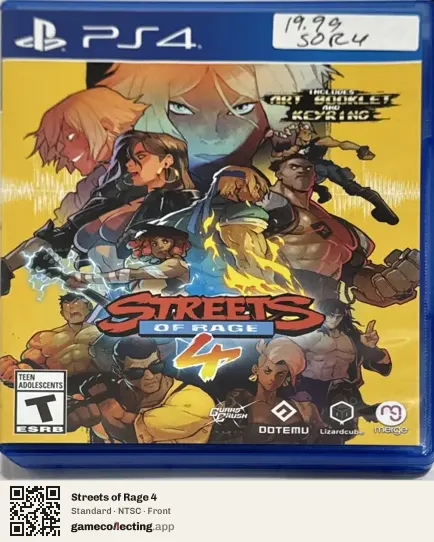 Streets of Rage 4 PlayStation 4, NTSC box front