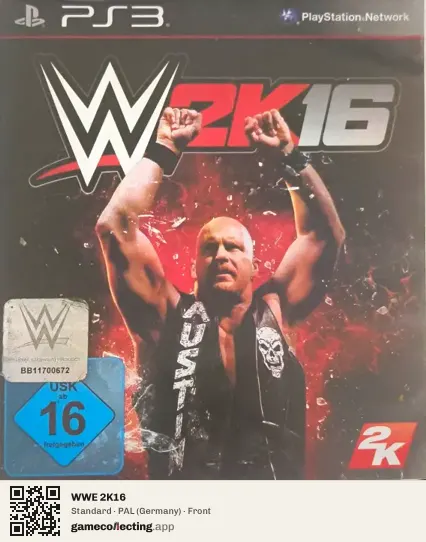 WWE 2K16 PlayStation 3, Germany box front