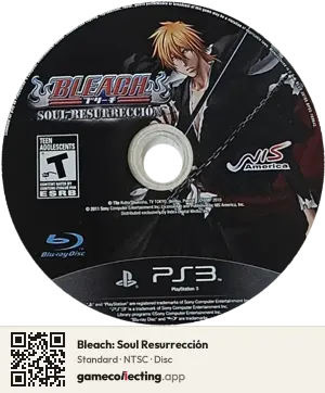 Bleach: Soul Resurrección PlayStation 3, NTSC disc