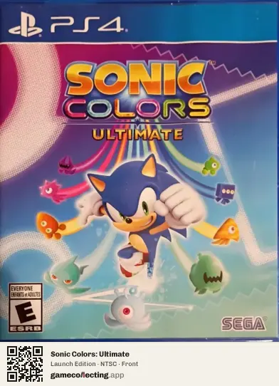 Sonic Colors: Ultimate PlayStation 4, NTSC box front