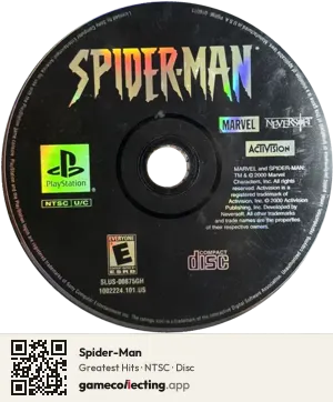 Spider-Man PlayStation, NTSC disc