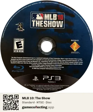 MLB 10: The Show PlayStation 3, NTSC disc