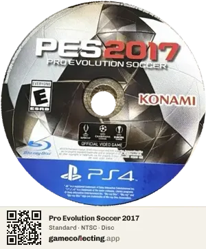 Pro Evolution Soccer 2017 PlayStation 4, NTSC disc